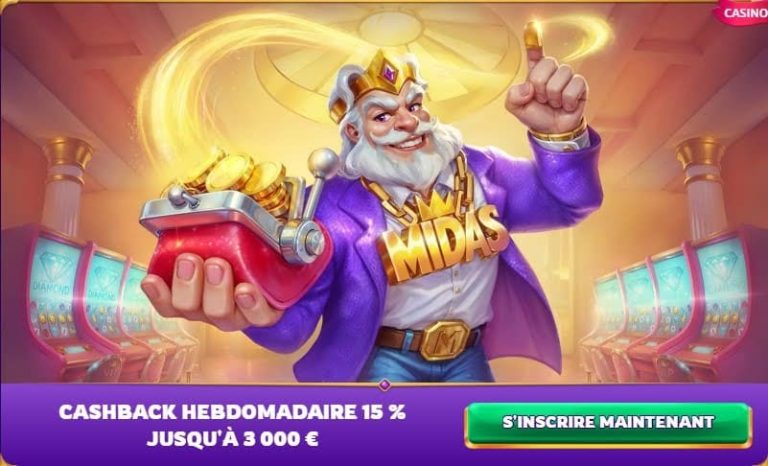 Midasluck Casino cashback hebdomadaire